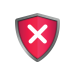 A red X icon.